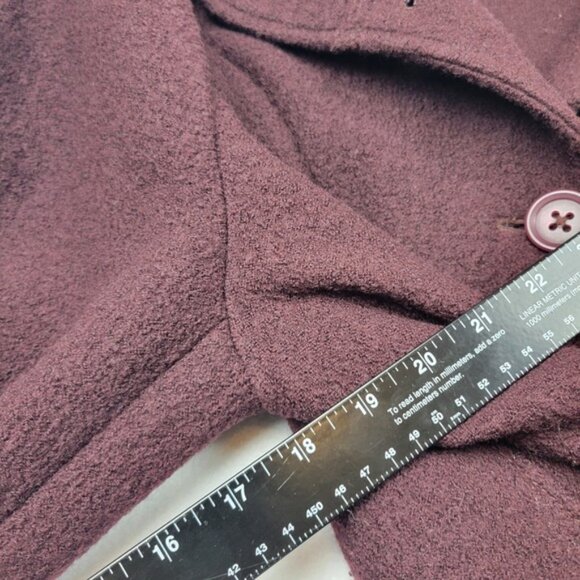 LL Bean Womens Bellandi Wool Jacket Size 1X Italy Pea Coat Eggplant Purple - Picture 6 of 16